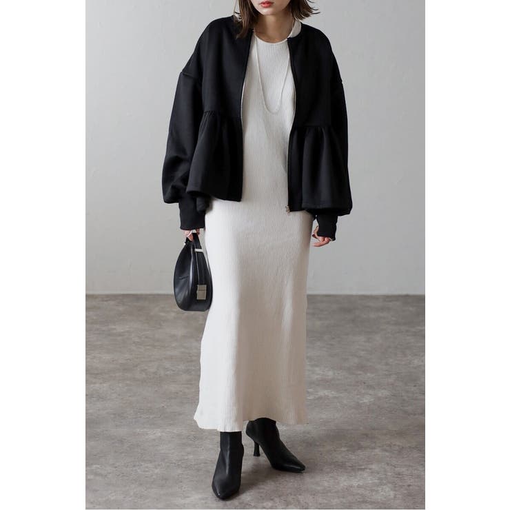 アンチピリング加工裏起毛フロントジップペプラムスウェット 88-004417 | BONJOUR SAGAN | 詳細画像27 