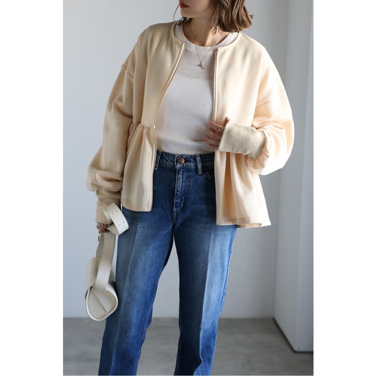 アンチピリング加工裏起毛フロントジップペプラムスウェット 88-004417 | BONJOUR SAGAN | 詳細画像29 