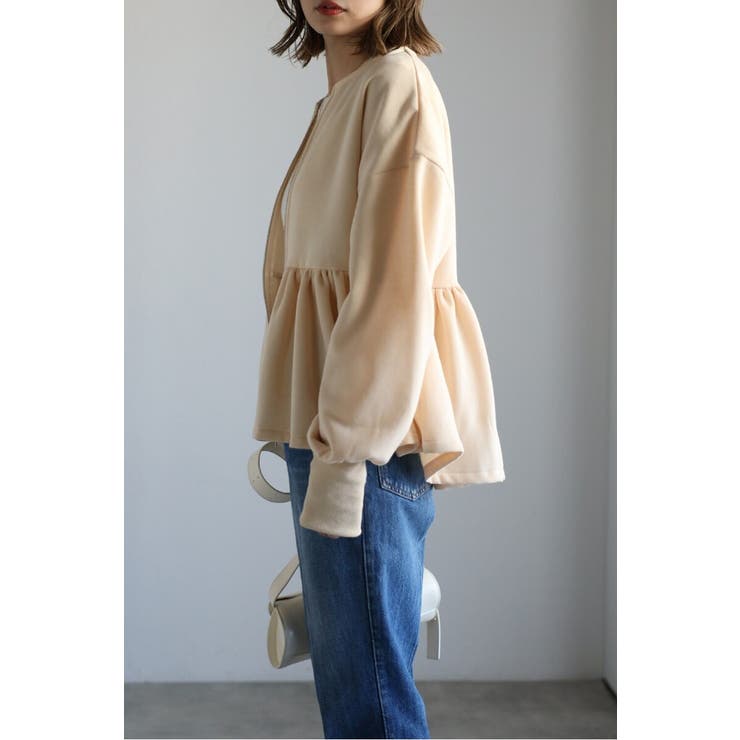 アンチピリング加工裏起毛フロントジップペプラムスウェット 88-004417 | BONJOUR SAGAN | 詳細画像31 