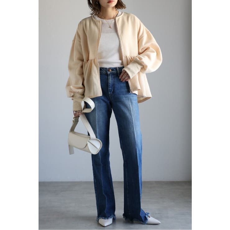 アンチピリング加工裏起毛フロントジップペプラムスウェット 88-004417 | BONJOUR SAGAN | 詳細画像33 