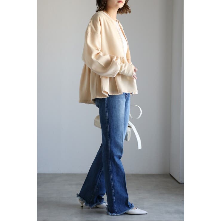 アンチピリング加工裏起毛フロントジップペプラムスウェット 88-004417 | BONJOUR SAGAN | 詳細画像34 