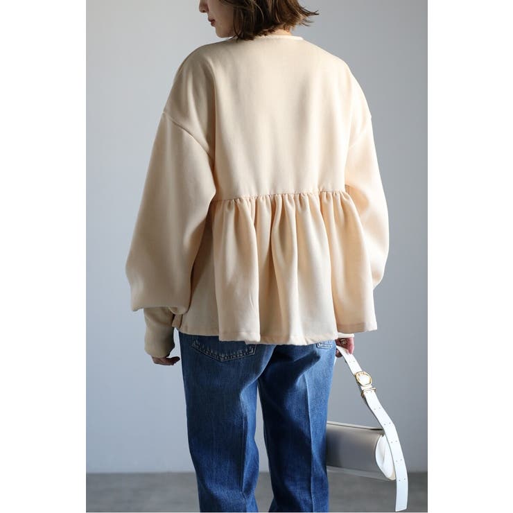 アンチピリング加工裏起毛フロントジップペプラムスウェット 88-004417 | BONJOUR SAGAN | 詳細画像37 