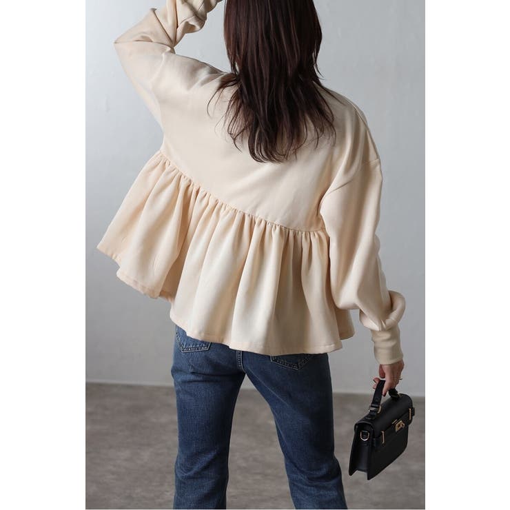 アンチピリング加工裏起毛フロントジップペプラムスウェット 88-004417 | BONJOUR SAGAN | 詳細画像43 