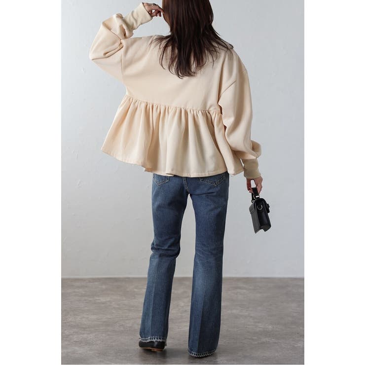 アンチピリング加工裏起毛フロントジップペプラムスウェット 88-004417 | BONJOUR SAGAN | 詳細画像47 