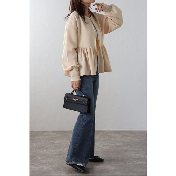 アンチピリング加工裏起毛フロントジップペプラムスウェット 88-004417 | BONJOUR SAGAN | 詳細画像48 