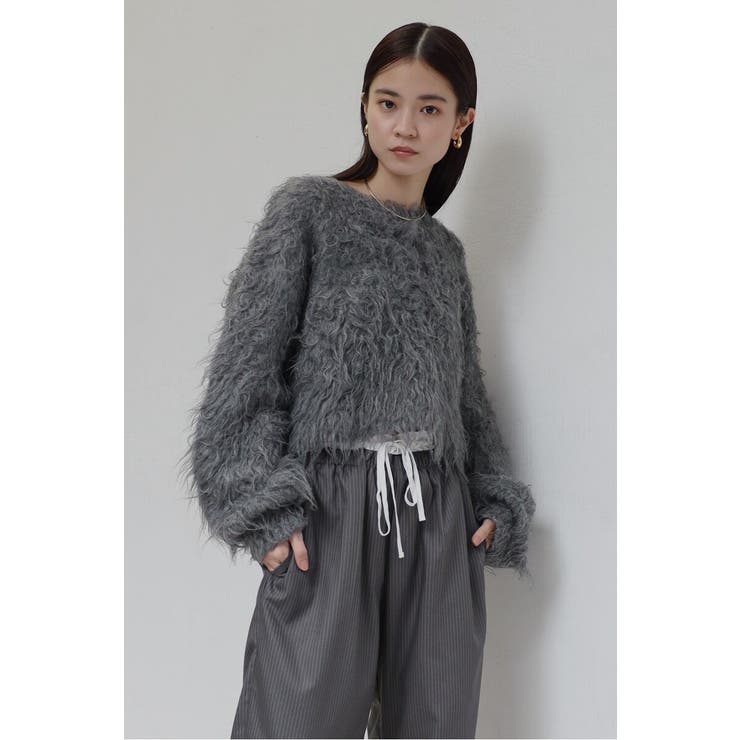 DARK-GRAY | teddybear shaggy cropped | BONJOUR SAGAN