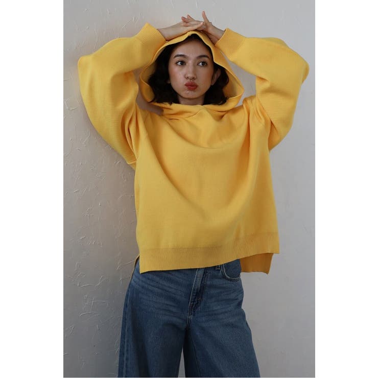 YELLOW | ボリュームスリーブニットフーディー 88-004426 | BONJOUR SAGAN
