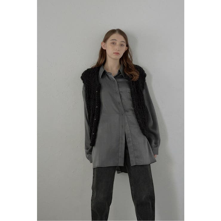 satin oversize shirt | BONJOUR SAGAN | 詳細画像27 