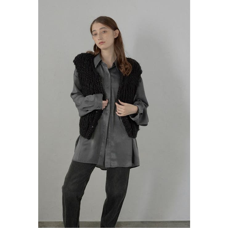 satin oversize shirt | BONJOUR SAGAN | 詳細画像28 