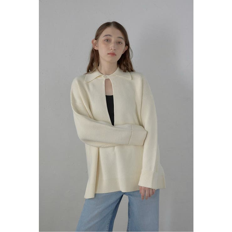 IVORY | 2way collared deep | BONJOUR SAGAN