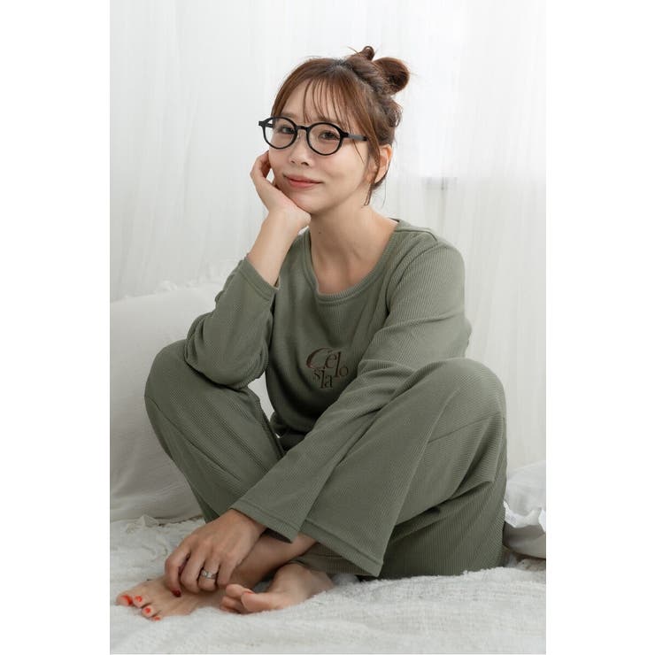 KHAKI | 上質快眠ワッフルルームウェアセットアップ 88 004449 | BONJOUR SAGAN