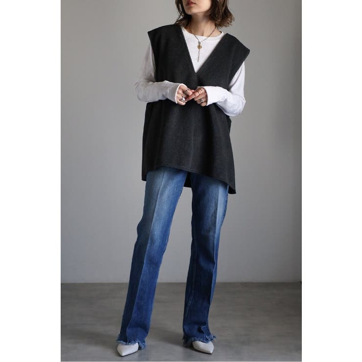 前後2WAYフェイクウール配色ベスト 88-004452 | BONJOUR SAGAN | 詳細画像32 