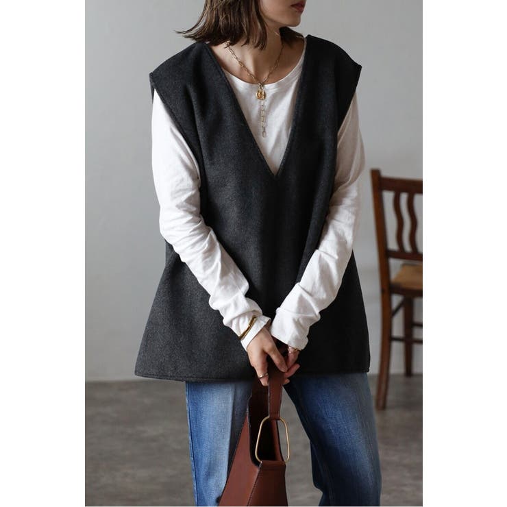 前後2WAYフェイクウール配色ベスト 88-004452 | BONJOUR SAGAN | 詳細画像35 