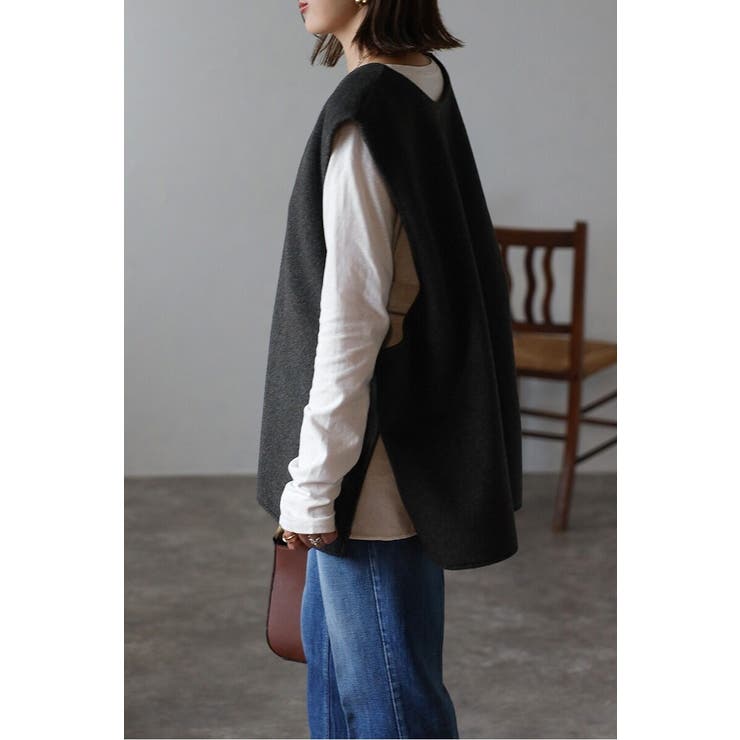 前後2WAYフェイクウール配色ベスト 88-004452 | BONJOUR SAGAN | 詳細画像36 