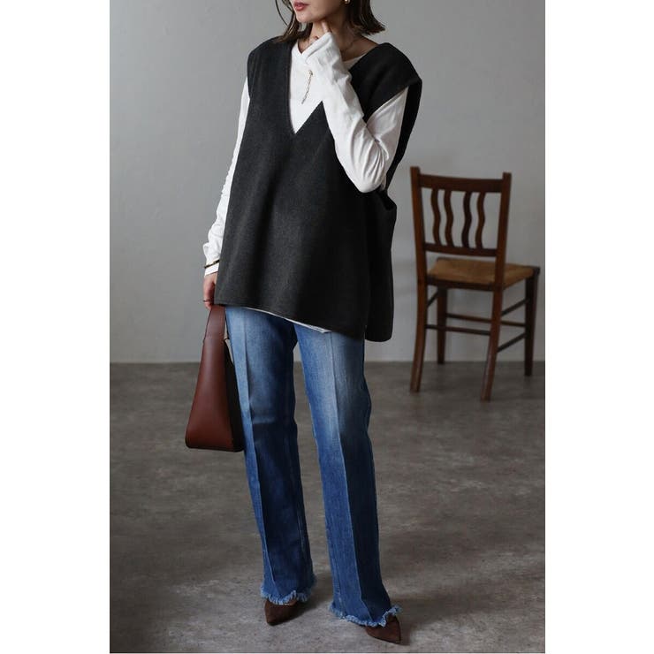 前後2WAYフェイクウール配色ベスト 88-004452 | BONJOUR SAGAN | 詳細画像41 