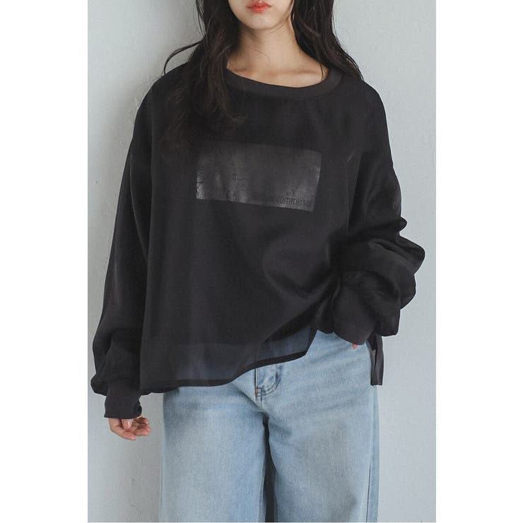 LIGHT-BLACK | シアーレイヤードスウェット 88-004456 | BONJOUR SAGAN