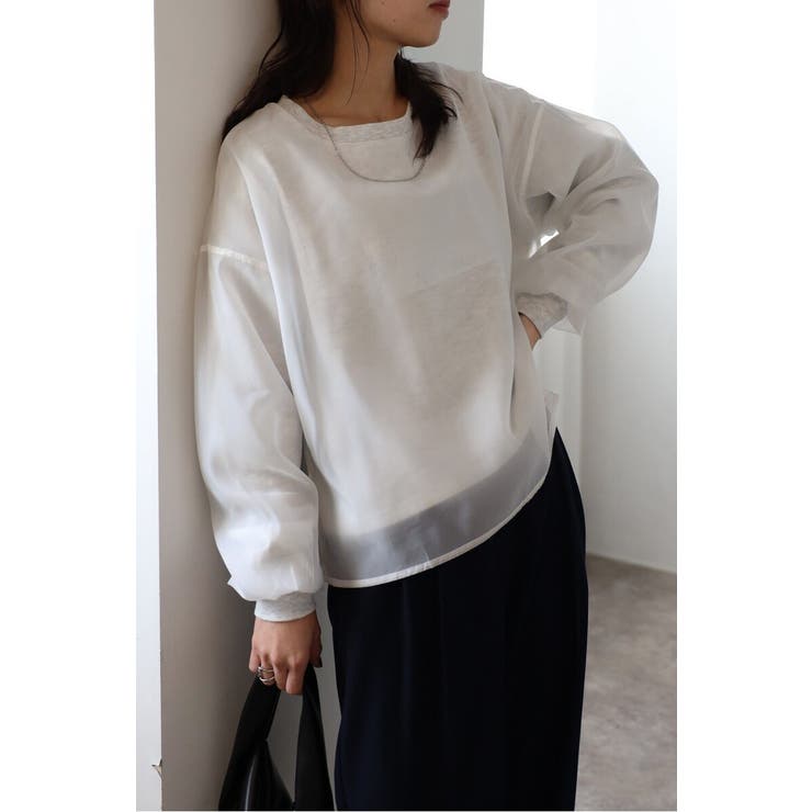 LIGHT-GRAY | シアーレイヤードスウェット 88-004456 | BONJOUR SAGAN