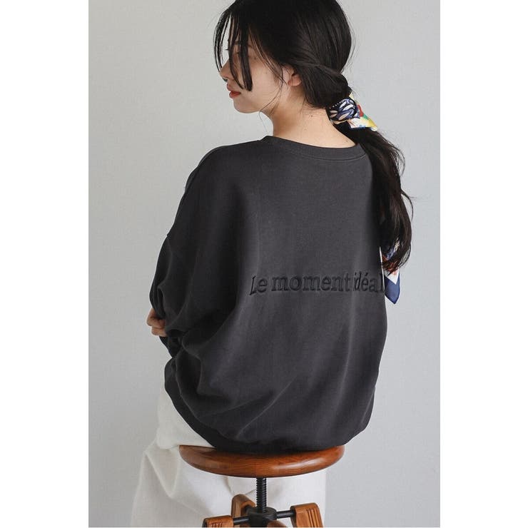 LIGHT-BLACK | 前後刺繍スウェット 88-004463 | BONJOUR SAGAN