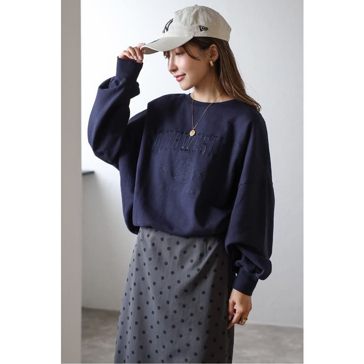 2点おまとめ　メルシーボーク　スウェットブルゾン＋メランジェ　シャツ カレッジロゴ刺繍ピグメントスウェット 88-004466[品番：BLEW0009045