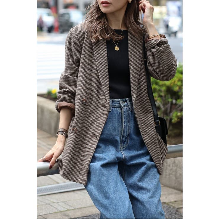 ガンクラブチェックオーバーサイズダブルジャケット 88-004491 | BONJOUR SAGAN | 詳細画像7 