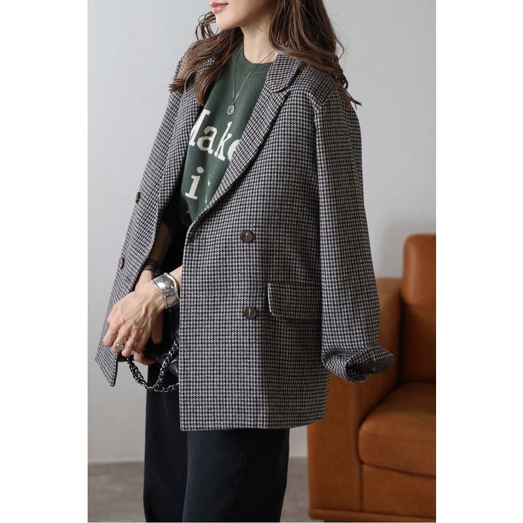 ガンクラブチェックオーバーサイズダブルジャケット 88-004491 | BONJOUR SAGAN | 詳細画像12 