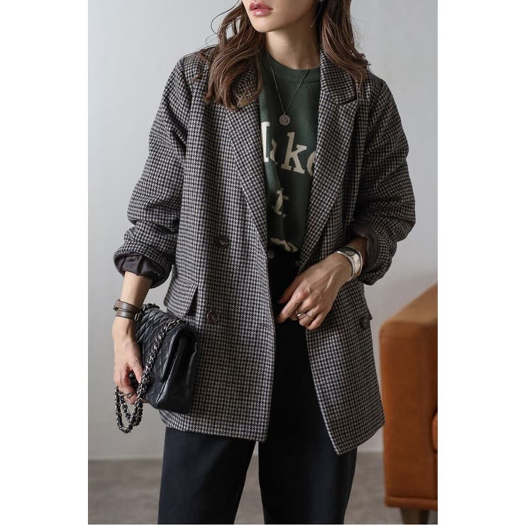 ガンクラブチェックオーバーサイズダブルジャケット 88-004491 | BONJOUR SAGAN | 詳細画像15 