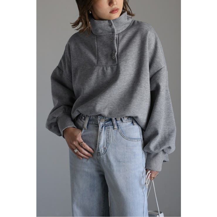 GRAY | アンチピリング加工裏起毛ハイネックプルオーバー 88-004669 | BONJOUR SAGAN