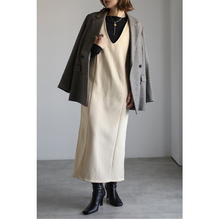 CREAM | アンチピリング加工裏起毛Vネックジャンスカ 88-004670 | BONJOUR SAGAN