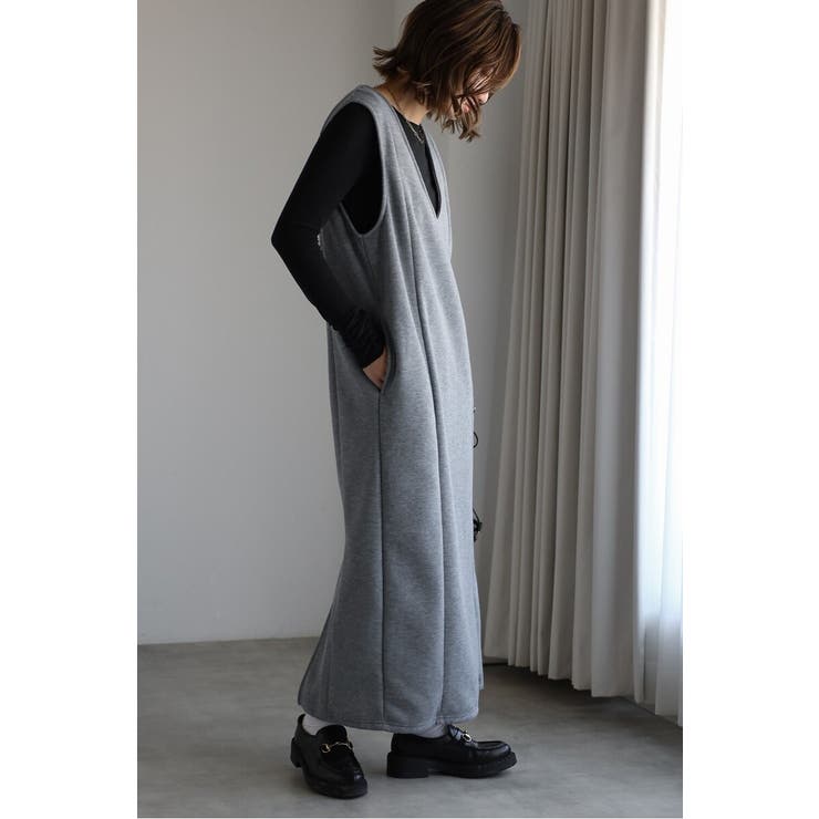 アンチピリング加工裏起毛Vネックジャンスカ 88-004670 | BONJOUR SAGAN | 詳細画像3 