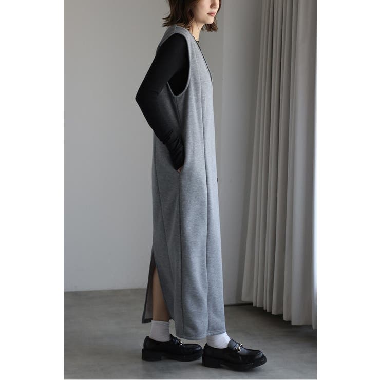 アンチピリング加工裏起毛Vネックジャンスカ 88-004670 | BONJOUR SAGAN | 詳細画像4 