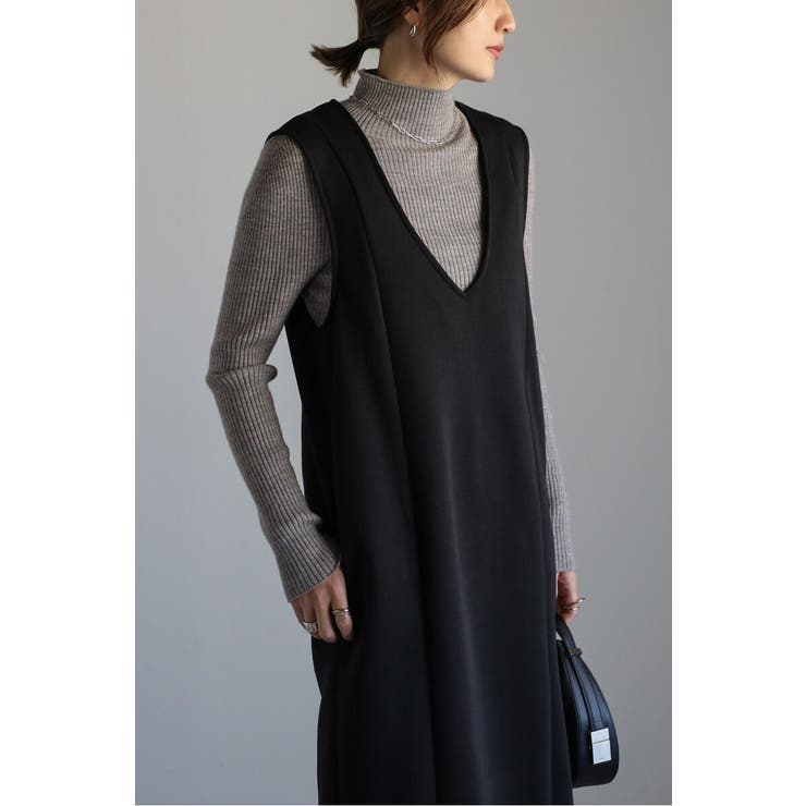 アンチピリング加工裏起毛Vネックジャンスカ 88-004670 | BONJOUR SAGAN | 詳細画像9 