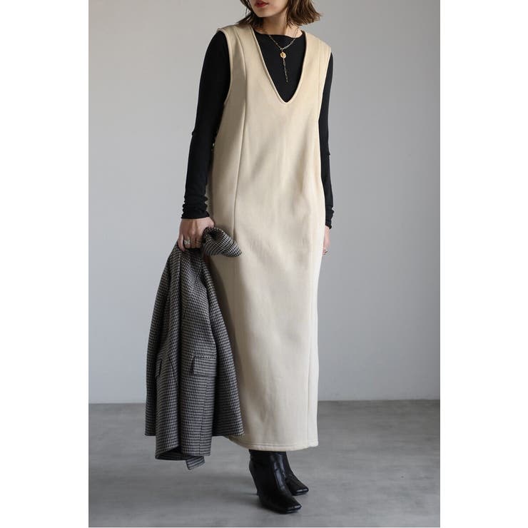 アンチピリング加工裏起毛Vネックジャンスカ 88-004670 | BONJOUR SAGAN | 詳細画像17 