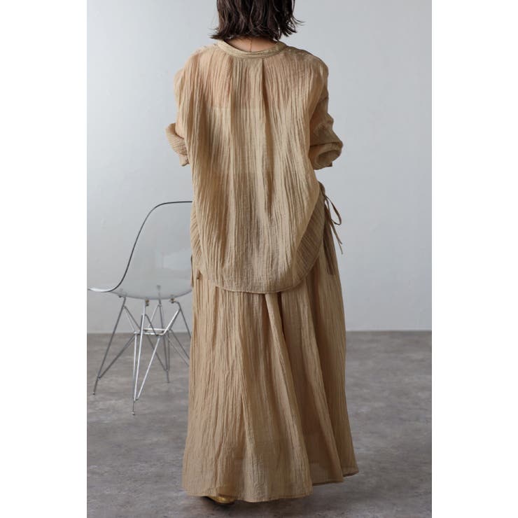 [SET]ワッシャーサイドドロストシャツ×フレアスカート 11-003728 | BONJOUR SAGAN | 詳細画像10 