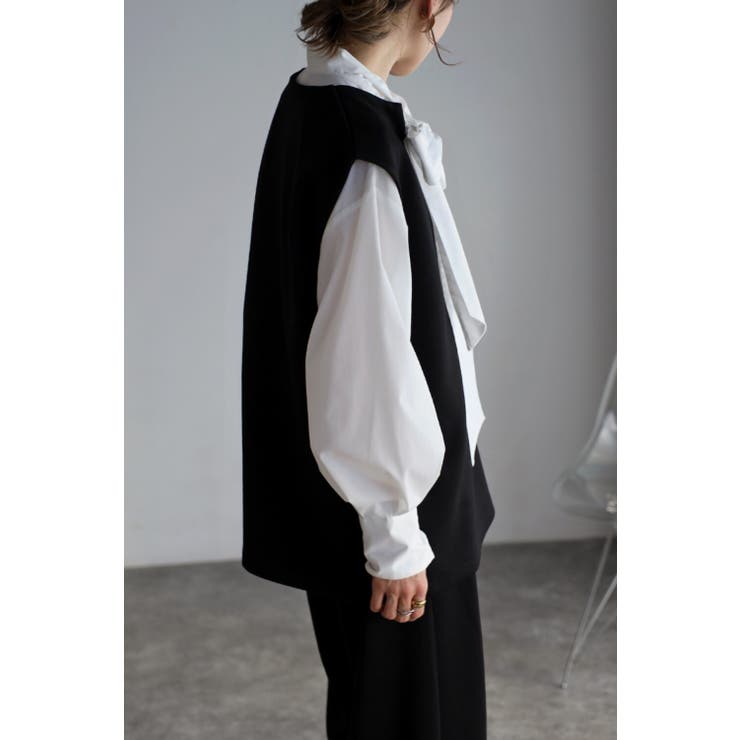 ディープキーネックストレッチベスト 77-002070 | BONJOUR SAGAN | 詳細画像2 