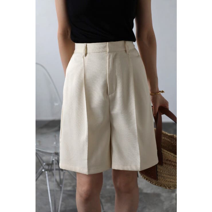 リネンライクスラブハーフパンツ 77-001976 | BONJOUR SAGAN | 詳細画像2 