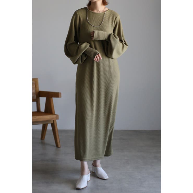 カットワッフル指穴付きボリューム袖ワンピース 77-002021 | BONJOUR SAGAN | 詳細画像7 