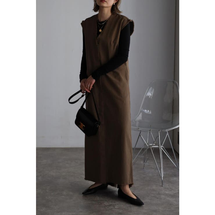 Vネックジレワンピース 77-002055 | BONJOUR SAGAN | 詳細画像1 