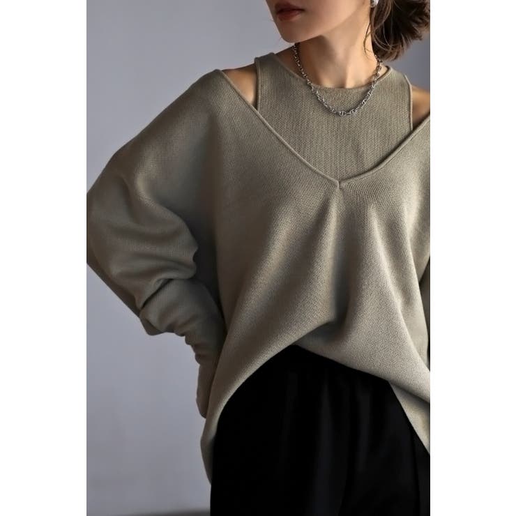 ディープVネックニット×アメスリニットタンク 88 003039 | BONJOUR SAGAN | 詳細画像9 