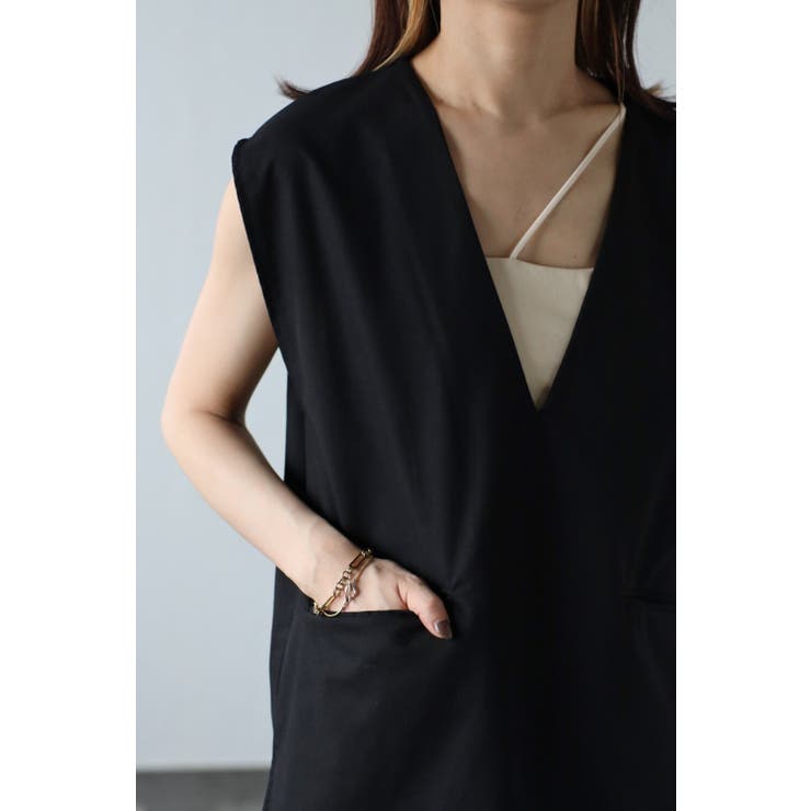 リネンタッチディープVネックベスト 77-002237 | BONJOUR SAGAN | 詳細画像5 