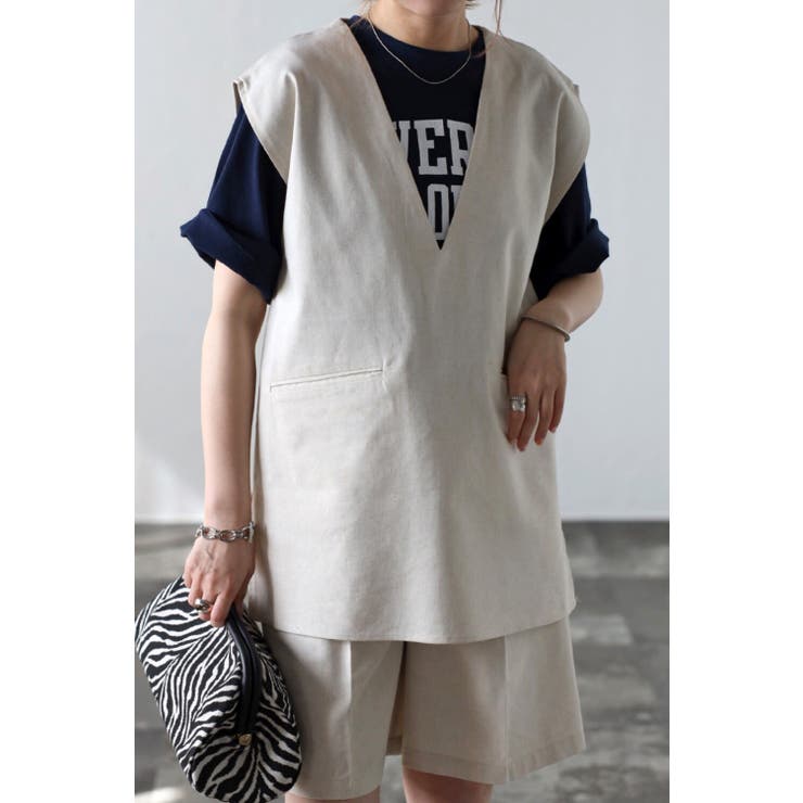 リネンタッチディープVネックベスト 77-002237 | BONJOUR SAGAN | 詳細画像11 