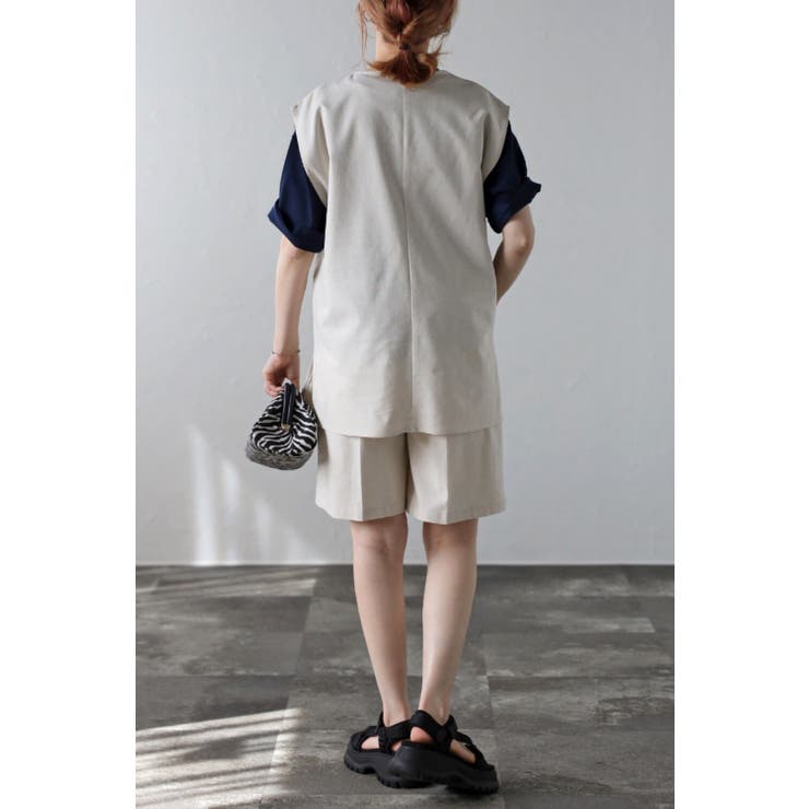 リネンタッチディープVネックベスト 77-002237 | BONJOUR SAGAN | 詳細画像15 