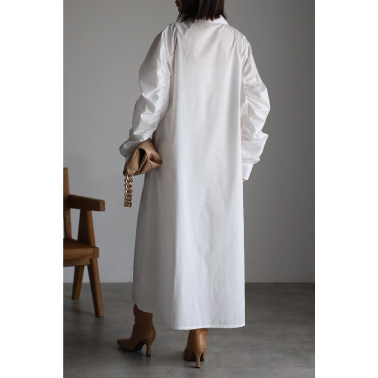 袖シャーリングシャツワンピース 77-002255 | BONJOUR SAGAN | 詳細画像3 