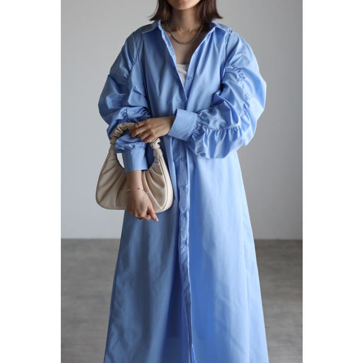 袖シャーリングシャツワンピース 77-002255 | BONJOUR SAGAN | 詳細画像6 