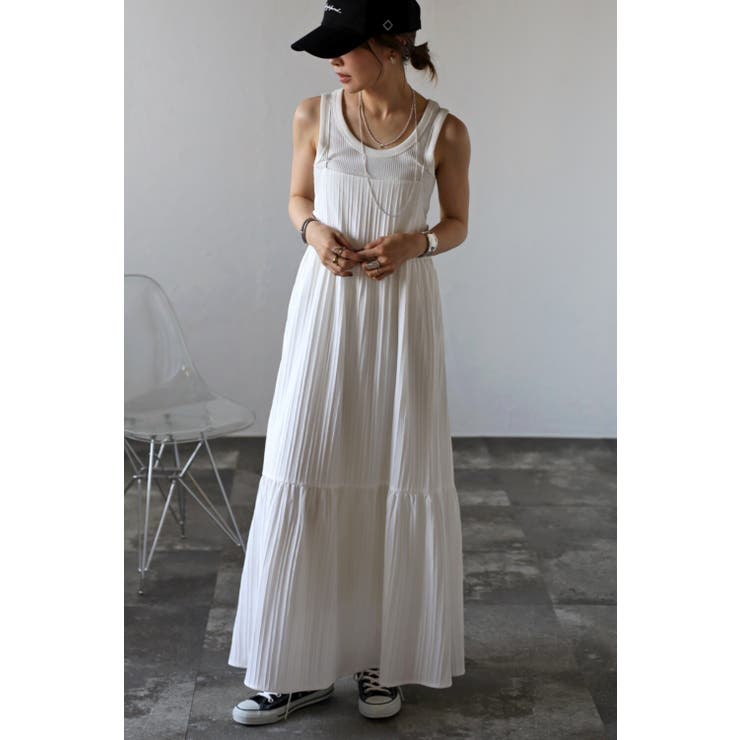 OFF-WHITE | シャドーストライプキャミワンピース 77-003444 | BONJOUR SAGAN