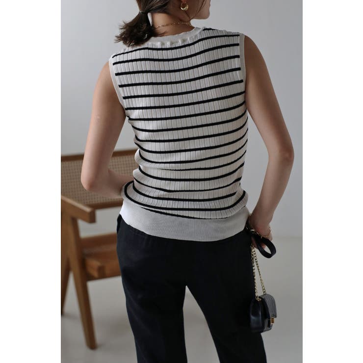 ワイドリブノースリサマーニット 77-002646 | BONJOUR SAGAN | 詳細画像2 