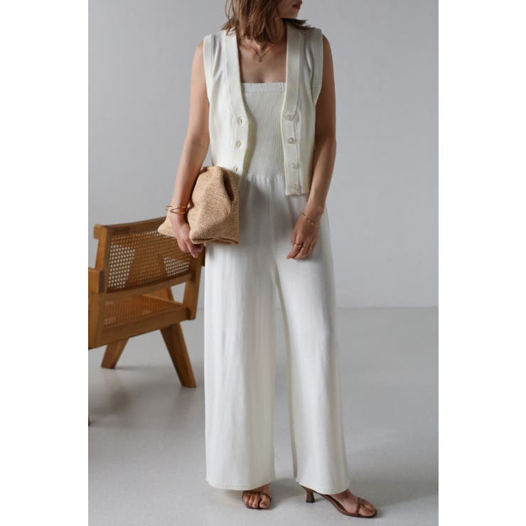 OFF-WHITE | ベアビスチェニットオールインワン 77-002704 | BONJOUR SAGAN