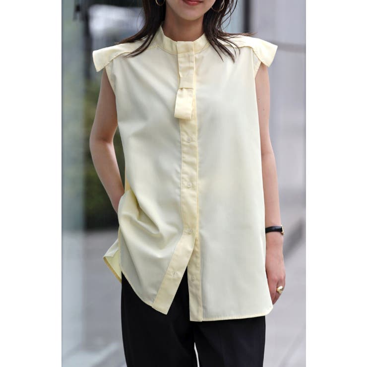 LIGHT-YELLOW | リボンデザインセーラーカラーブラウス 77-002776 | BONJOUR SAGAN