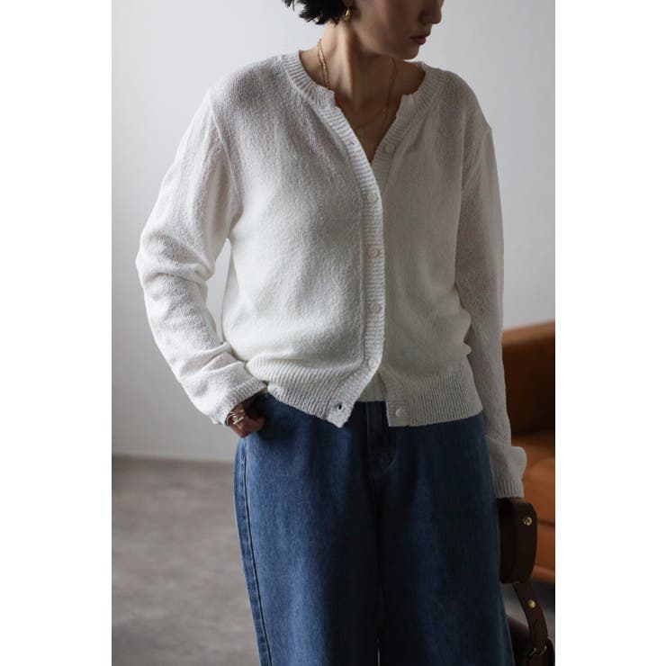 OFF-WHITE | ミックスニットカーディガン 77-003339 | BONJOUR SAGAN