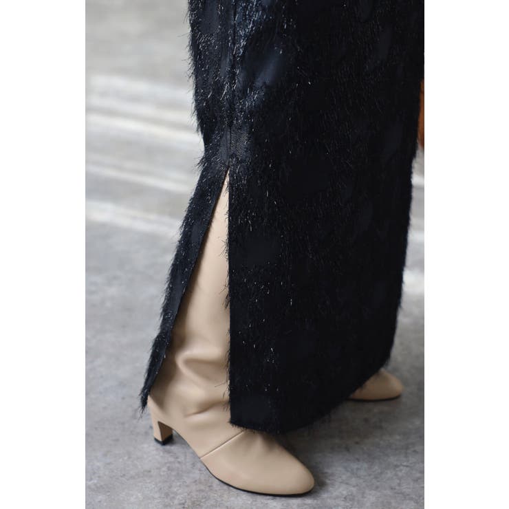 ラメフリンジスリットタイトスカート 77-003341[品番：BLEW0002085  