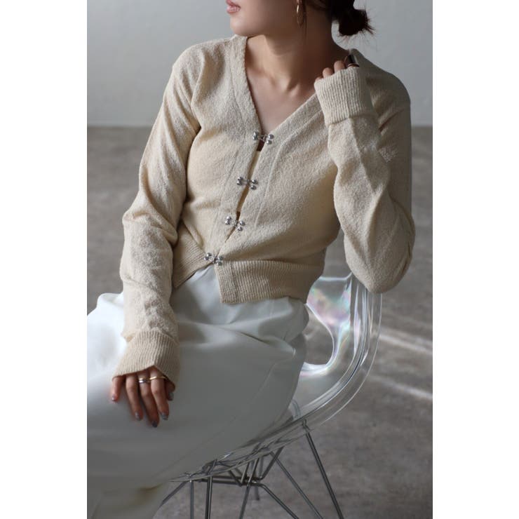 IVORY | サーマルループヤーンカーディガン 77-003452 | BONJOUR SAGAN